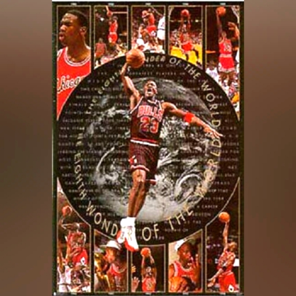 Vintage 1997 Michael Jordan "8th Wonder of the World" Poster - RARE - NOS